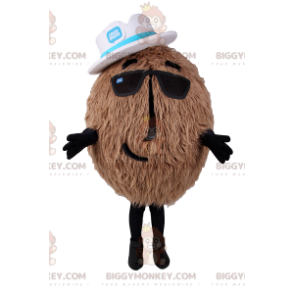 Coconut BIGGYMONKEY™ Mascot Costume with White Hat –