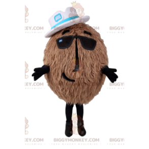 Disfraz de mascota BIGGYMONKEY™ de coco con sombrero blanco -