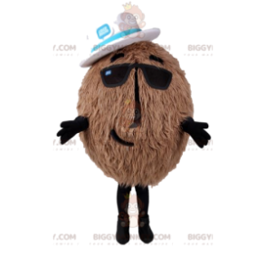 Coconut BIGGYMONKEY™ Mascot Costume with White Hat -