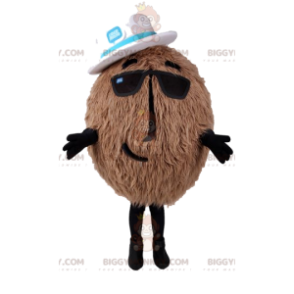 Disfraz de mascota BIGGYMONKEY™ de coco con sombrero blanco -