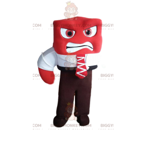 BIGGYMONKEY™ Costume da mascotte Uomo rosso aggressivo con