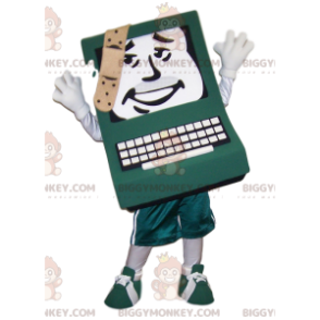 Computer BIGGYMONKEY™ Mascot Costume with Head Bandage –