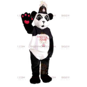 Costume de mascotte BIGGYMONKEY™ de panda avec son képi -