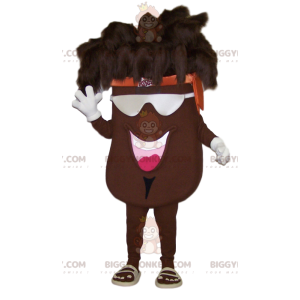 Costume da mascotte BIGGYMONKEY™ di fagiolo marrone gigante con