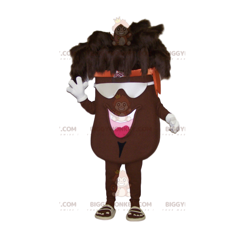 Costume da mascotte BIGGYMONKEY™ di fagiolo marrone gigante con