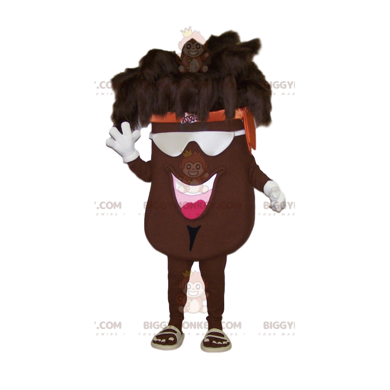 Giant Brown Bean BIGGYMONKEY™ Maskottchen-Kostüm mit