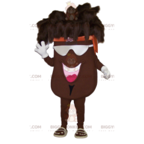 Costume de mascotte BIGGYMONKEY™ de haricot marron géant avec