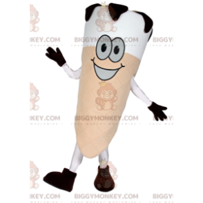 White and Black Ice Cream Cone BIGGYMONKEY™ Mascot Costume -