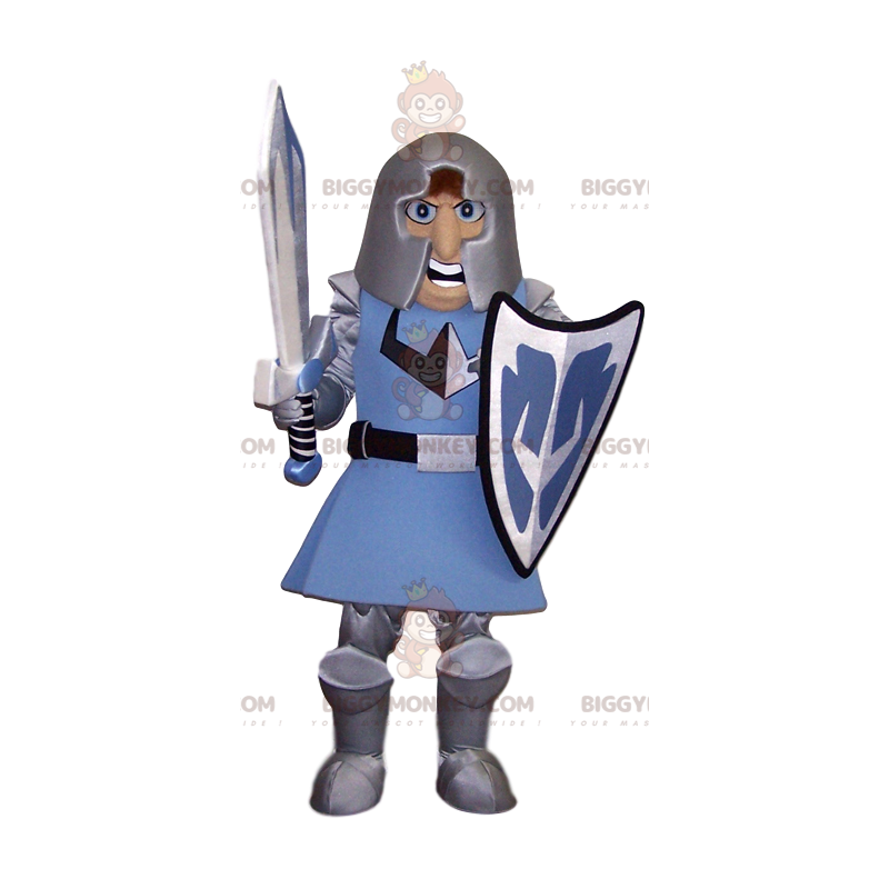 Costume de mascotte BIGGYMONKEY™ de chevalier menaçant avec son