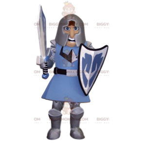 Costume de mascotte BIGGYMONKEY™ de chevalier menaçant avec son
