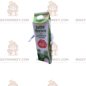 Στολή μασκότ BIGGYMONKEY™ από τούβλο με πράσινο και λευκό γάλα