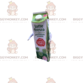 Disfraz de mascota de ladrillo de leche verde y blanco