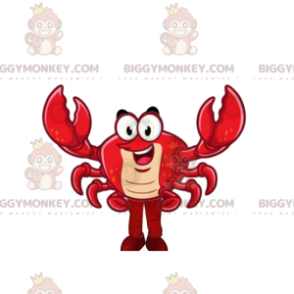 Traje de mascote BIGGYMONKEY™ de caranguejo vermelho muito