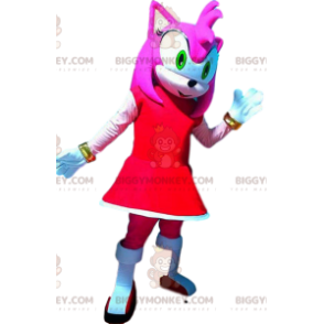 BIGGYMONKEY™ Costume da mascotte Amy Rose, la sposa di Sonic