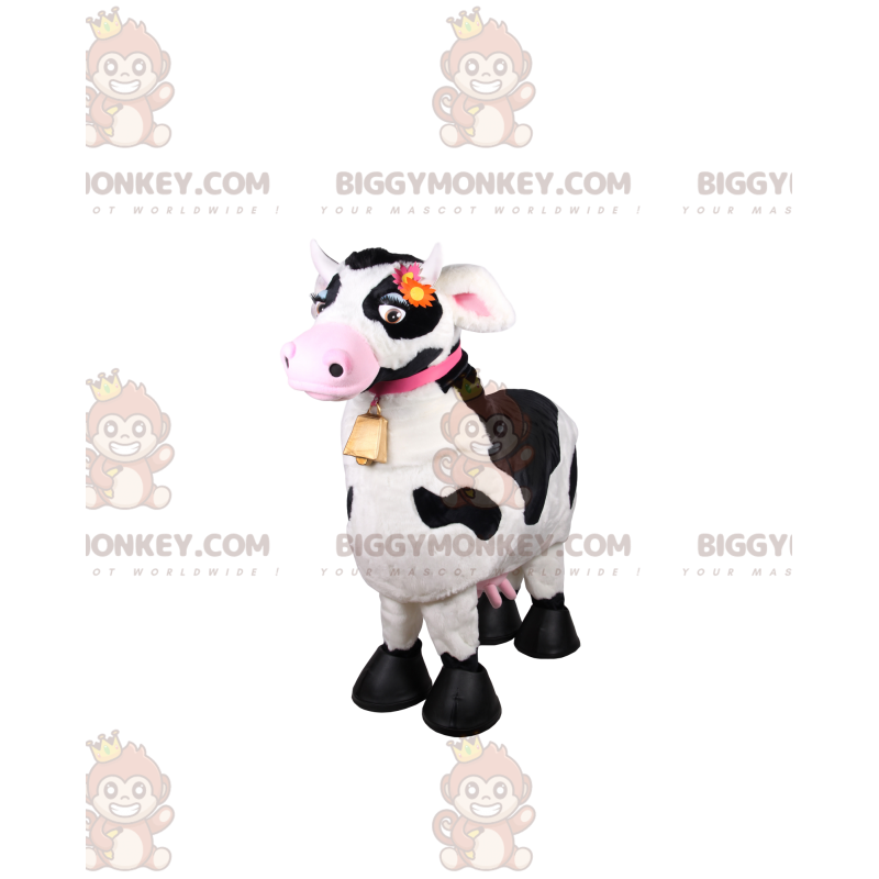 Costume de mascotte BIGGYMONKEY™ de petite vache coquette avec