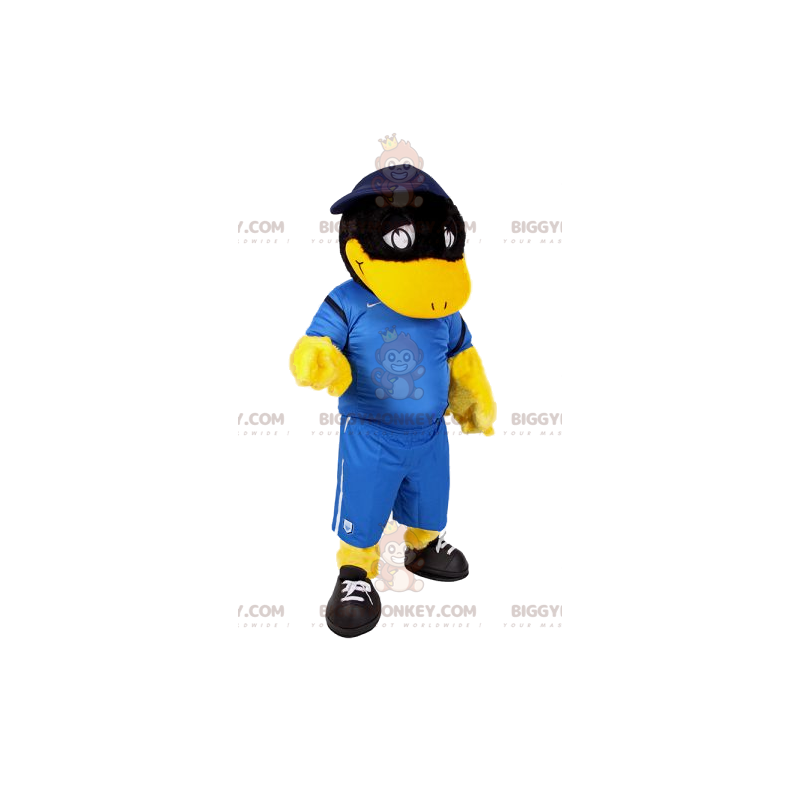 Costume de mascotte BIGGYMONKEY™ de canard noir en tenue de