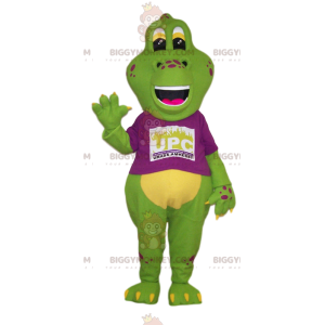 Big Green Lizard BIGGYMONKEY™ Mascot Costume with Fuchsia