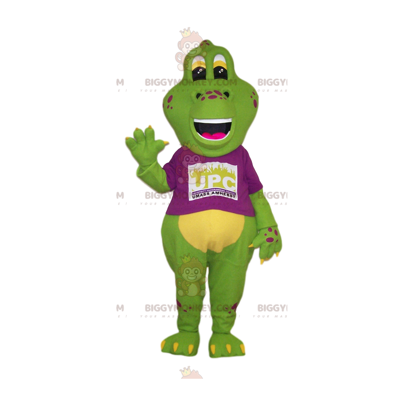 Costume de mascotte BIGGYMONKEY™ de gros lézard vert avec un