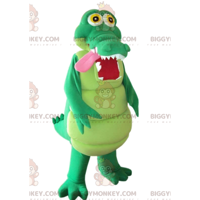 Very Fun Green Crocodile BIGGYMONKEY™ Mascot Costume –