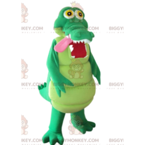 Disfraz de mascota BIGGYMONKEY™ de cocodrilo verde muy