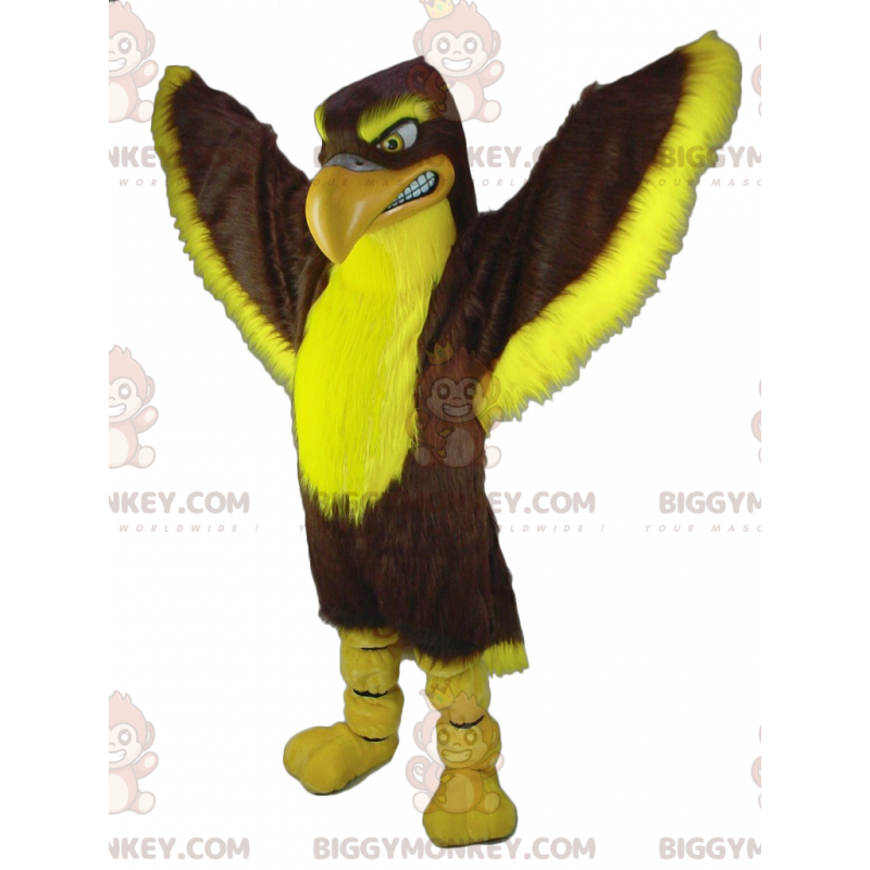 Costume de mascotte BIGGYMONKEY™ de vautour d'aigle marron et