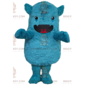 Στολή μασκότ BIGGYMONKEY™ Little Hairy Fantasy Blue Monster -