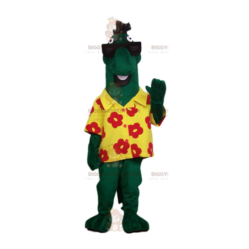 Costume de mascotte BIGGYMONKEY™ de cheval vert étrange avec sa
