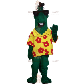 Odd Green Horse BIGGYMONKEY™ mascottekostuum met Hawaiiaans