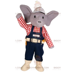 BIGGYMONKEY™ Little Grey Mouse Mascot -asu Handyman-asussa -