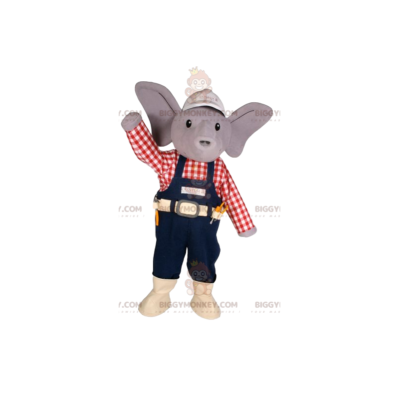 BIGGYMONKEY™ Little Gray Mouse Mascot Costume In Handyman