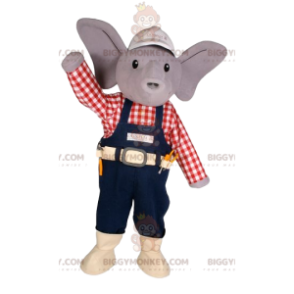 BIGGYMONKEY™ Little Grey Mouse Mascot -asu Handyman-asussa -
