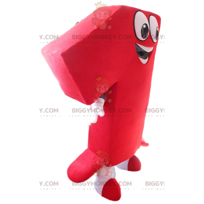 Very Smiling Red Number 1 BIGGYMONKEY™ Mascot Costume –