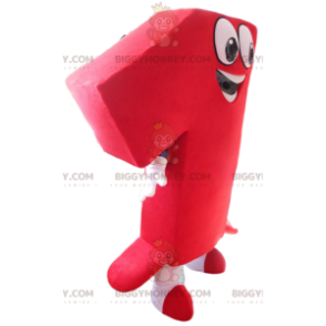 Very Smiling Red Number 1 BIGGYMONKEY™ Mascot Costume -