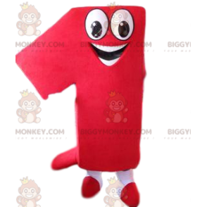 Costume da mascotte BIGGYMONKEY™ numero 1 rosso molto