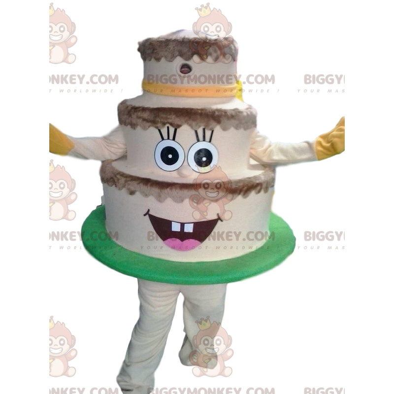 Costume de mascotte BIGGYMONKEY™ de gâteau crème à 3 étages -