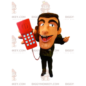 Rep BIGGYMONKEY™ Mascot Costume with Red Phone – Biggymonkey.com