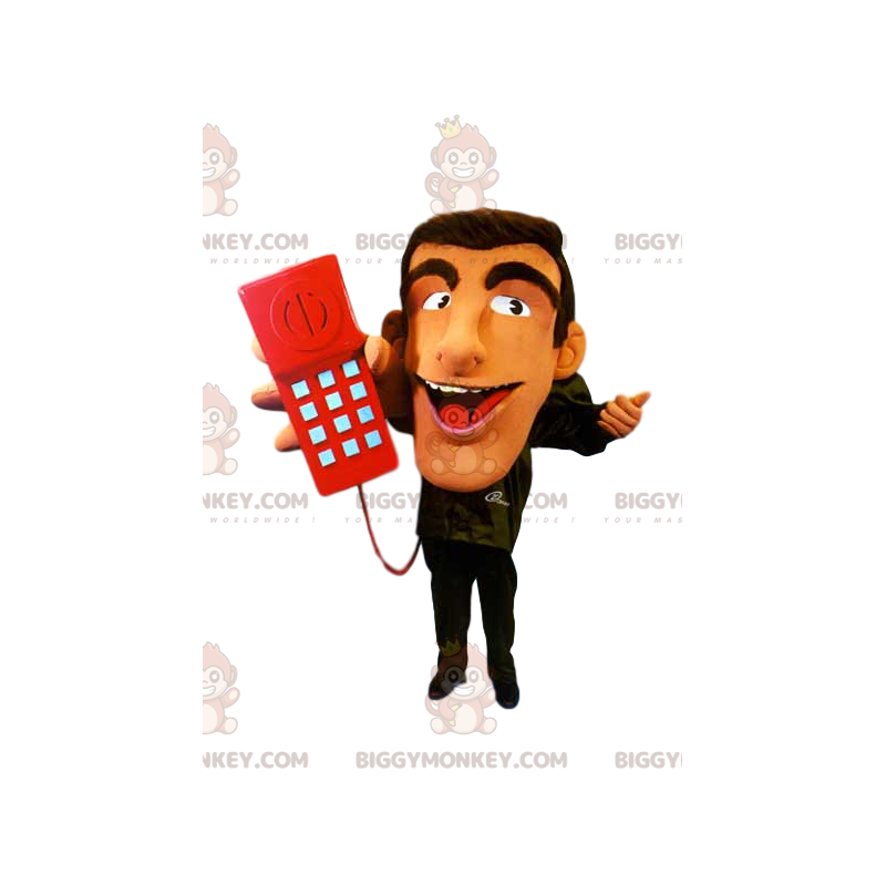 Rep BIGGYMONKEY™ Mascot Costume with Red Phone – Biggymonkey.com