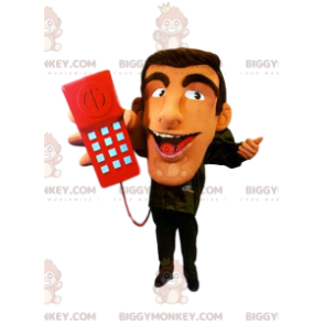 Rep BIGGYMONKEY™ Mascot Costume with Red Phone – Biggymonkey.com