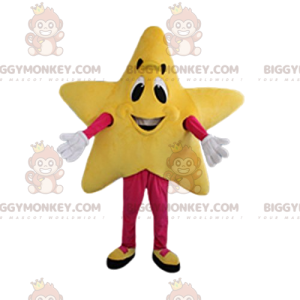 Alla leende gul stjärna BIGGYMONKEY™ maskotdräkt - BiggyMonkey
