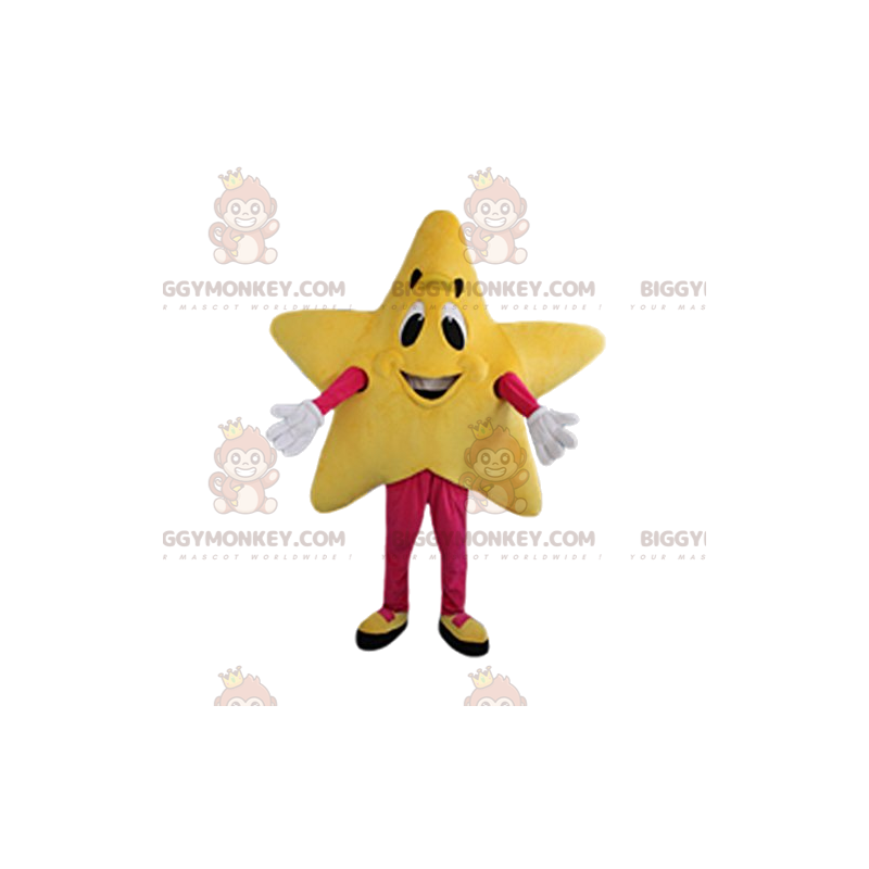 All Smiling Yellow Star BIGGYMONKEY™ Mascot Costume –