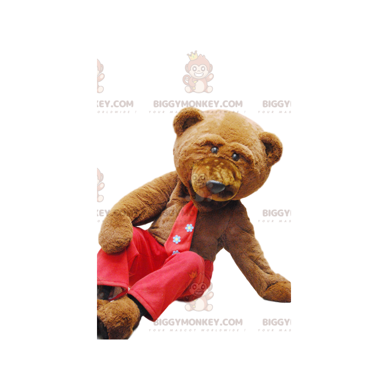 Costume de mascotte BIGGYMONKEY™ d'ours brun coquet avec un