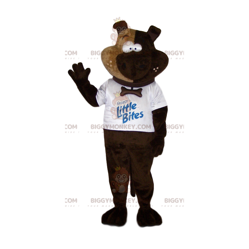 Costume da mascotte cane marrone BIGGYMONKEY™ con t-shirt