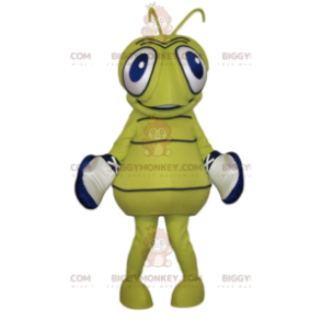 Traje de mascote BIGGYMONKEY™ Vespa amarela com grandes olhos