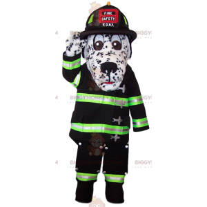 BIGGYMONKEY™ Maskottchenkostüm Dalmatiner im Feuerwehrkostüm -