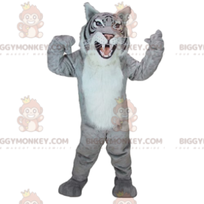 Disfraz de mascota Tigre gris majestuoso y feroz BIGGYMONKEY™ -