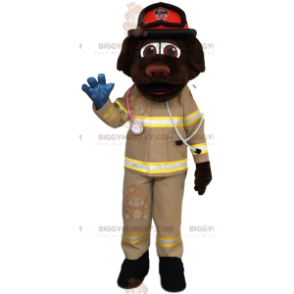 BIGGYMONKEY™ Maskotdräkt Brun Labrador Rescuer Outfit -