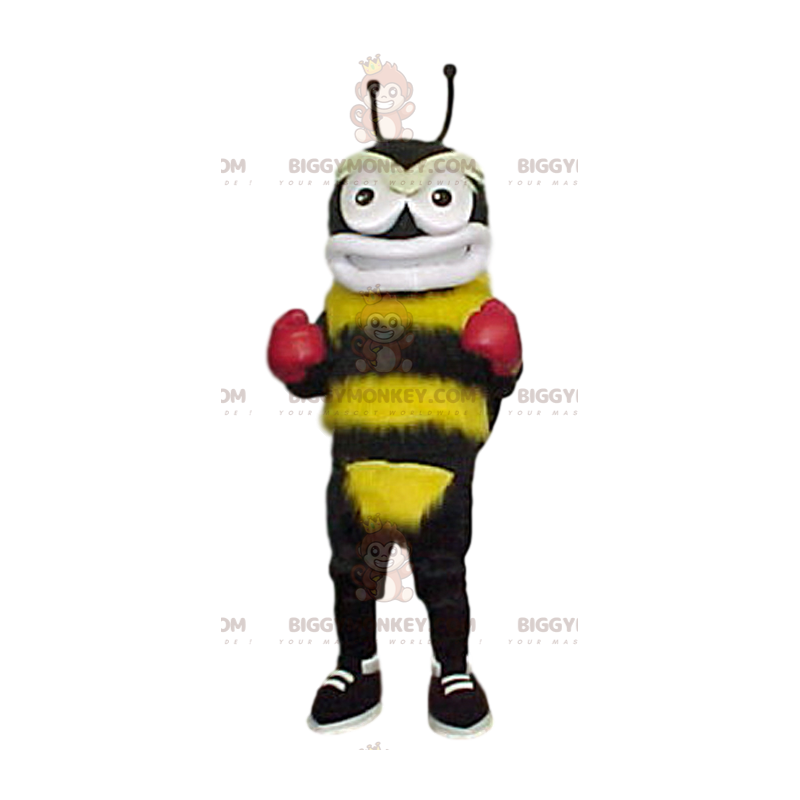 Kostým maskota BIGGYMONKEY™ Žlutý a černý čmelák s boxerskými