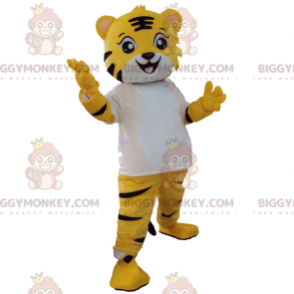 Tigerunge BIGGYMONKEY™ maskotkostume med hvid t-shirt -