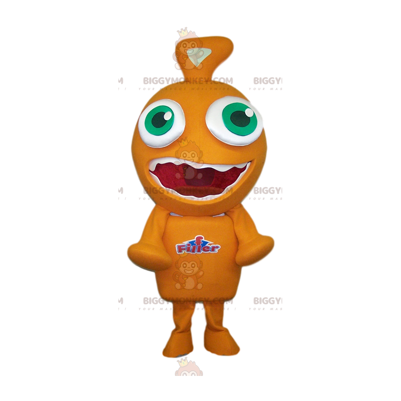 Roligt litet orange monster BIGGYMONKEY™ maskotdräkt -