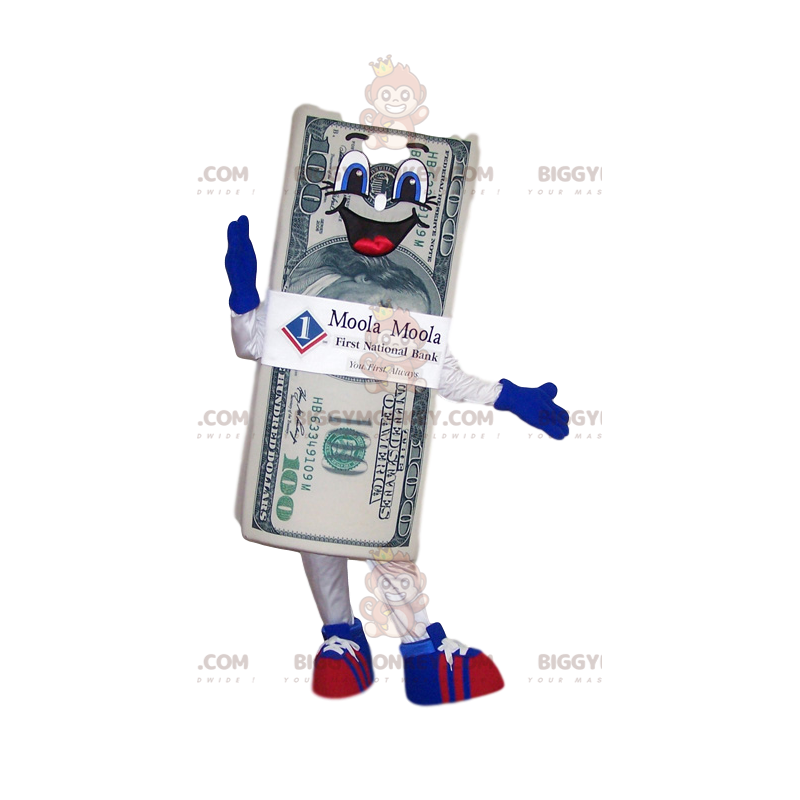 Super Enthusiastic $100 Bill BIGGYMONKEY™ Mascot –